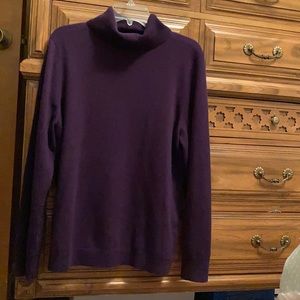 Talbots XL pure cashmere purple title neck